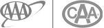 The image shows two logos: the first with "AAA" and an oval design, the second with "CAA" and a similar oval design.
